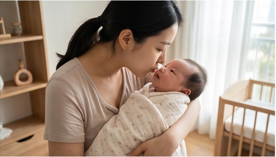 엄마와 아기 사진이 들어간 육아일기 표지